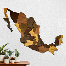 Cargar imagen en el visor de la galería, MAPA DE MEXICO, Rompecabezas de Madera para pared