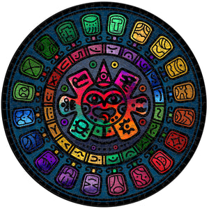 Rompecabezas de Madera REDONDO "COLORIDO AZTECA"