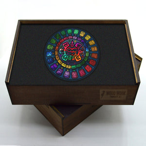 Rompecabezas de Madera REDONDO "COLORIDO AZTECA"