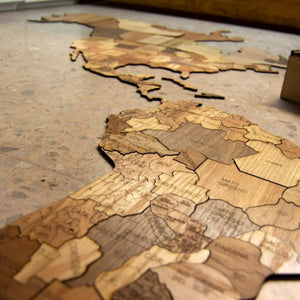 Rompecabezas de Madera para pared "MAPA DE AMÉRICA"