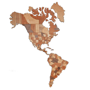 Rompecabezas de Madera para pared "MAPA DE AMÉRICA"