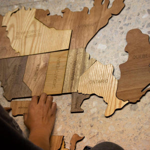 Rompecabezas de Madera para pared "MAPA DE AMÉRICA"