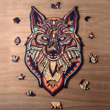 Cargar imagen en el visor de la galería, TOTEM LOBO: Rompecabezas de madera, Edición Piezas Especiales